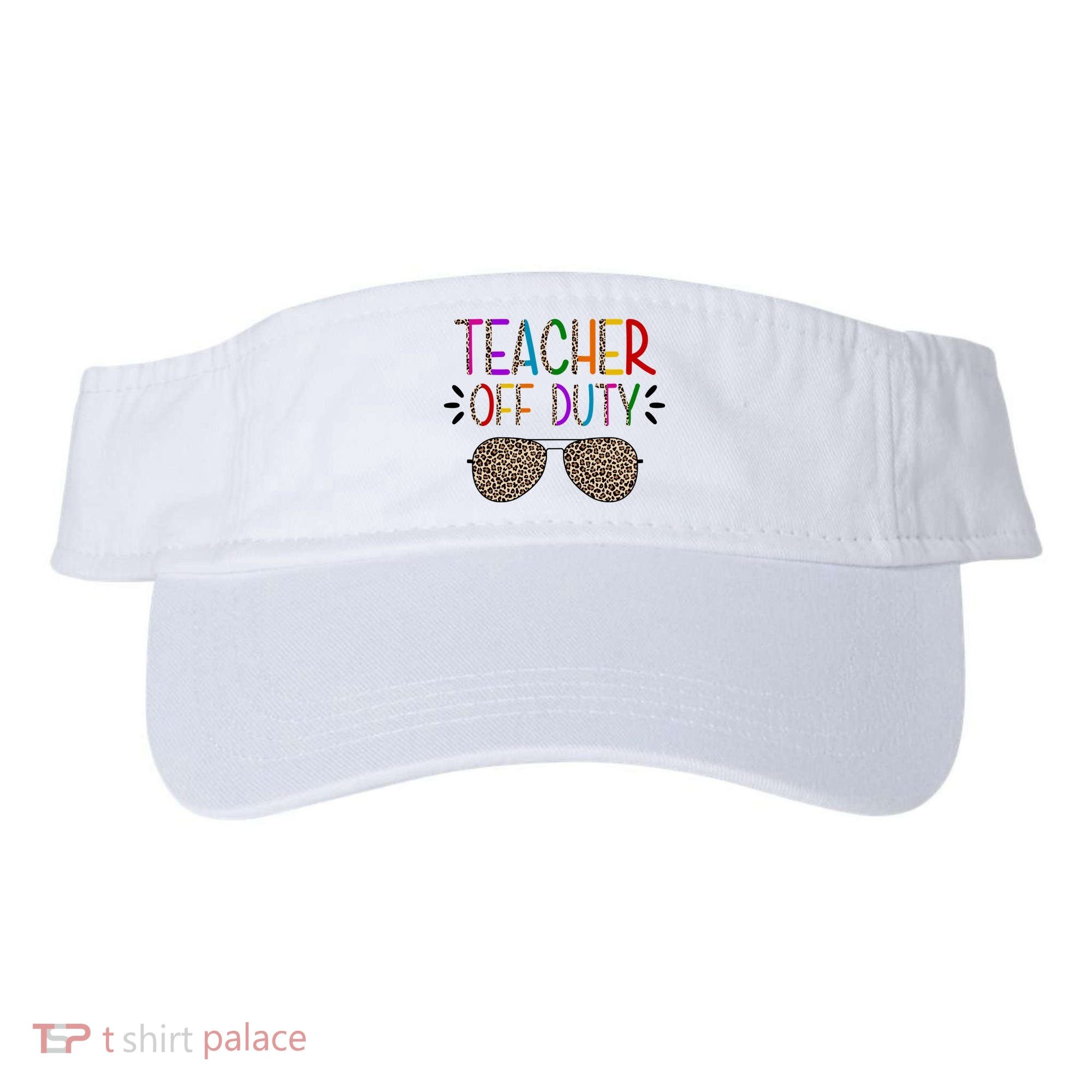 Teacher Off Duty Summer Break Cheetah Visor
