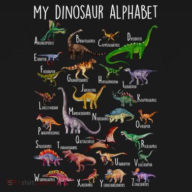 Types Of Dinosaurs Alphabet A Z Abc Dino Rex Identification Premium T-Shirt