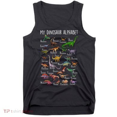 Types Of Dinosaurs Alphabet A Z Abc Dino Rex Identification Tank Top