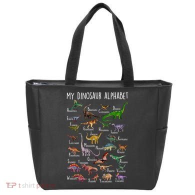 Types Of Dinosaurs Alphabet A Z Abc Dino Rex Identification Tote Bag