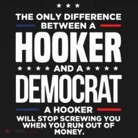 The Only Difference Between A Hooker And A Democrat Bucket Hat thumb 4