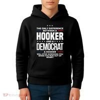 The Only Difference Between A Hooker And A Democrat Kids Hoodie thumb 4