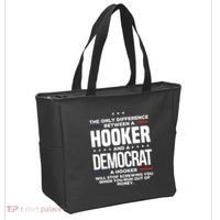The Only Difference Between A Hooker And A Democrat Tote Bag thumb 2