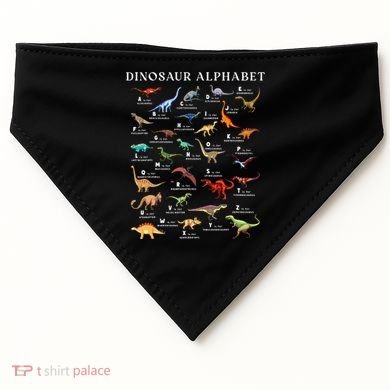 Types Of Dinosaurs Alphabet Abc Dino Identification Az USA-Made Doggie Bandana