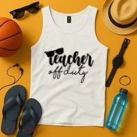 Teacher Off Duty Summer Break Tank Top thumb 4