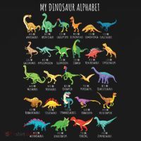 Types Of Dinosaurs Alphabet AZ ABC Dino Identification Short Sleeve T-Shirt thumb 7