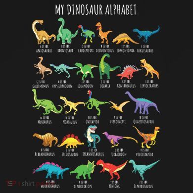Types Of Dinosaurs Alphabet AZ ABC Dino Identification Short Sleeve Flat Bill Trucker Hat