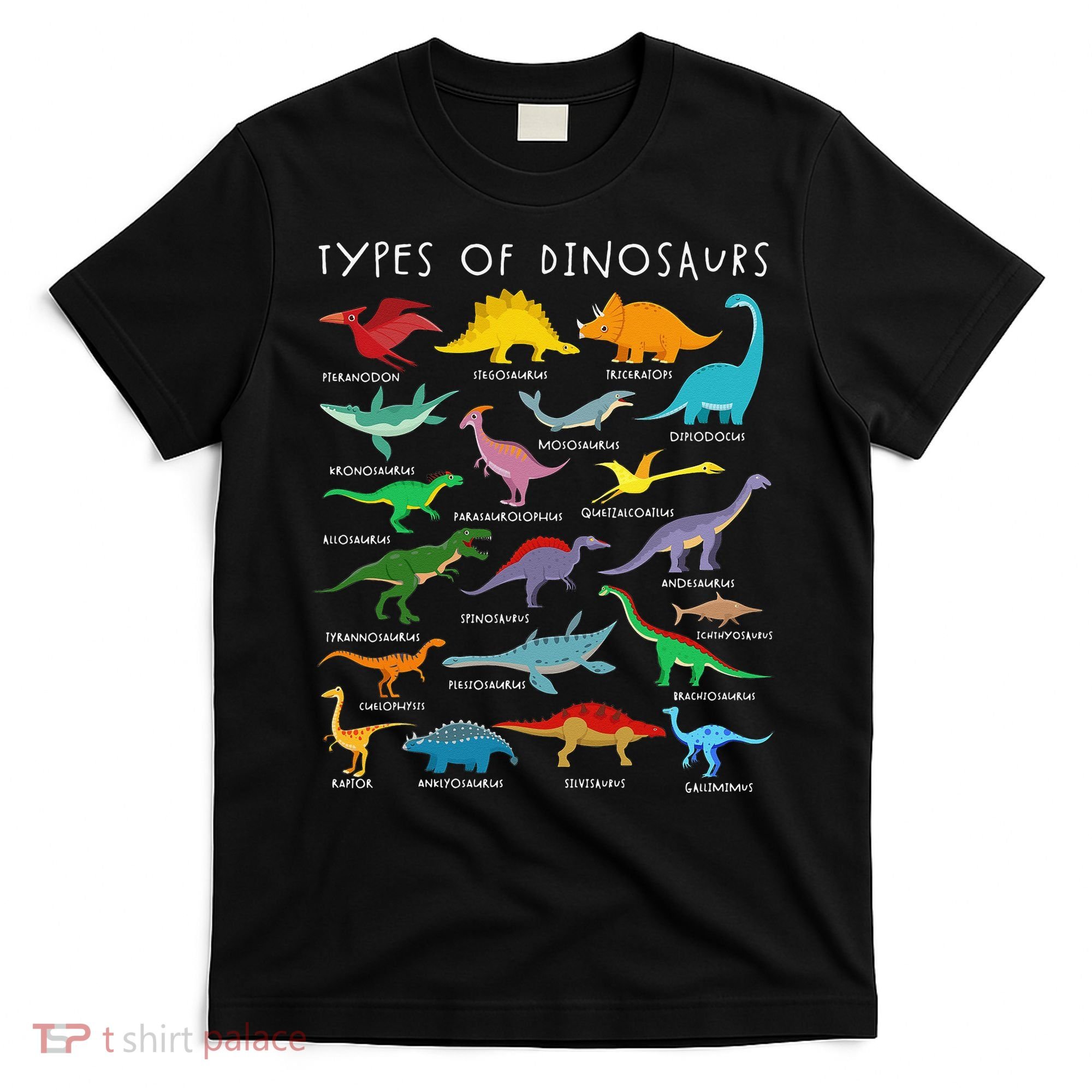 Types Of Dinosaurs Alphabet A-Z ABC Dino Identification T-Shirt