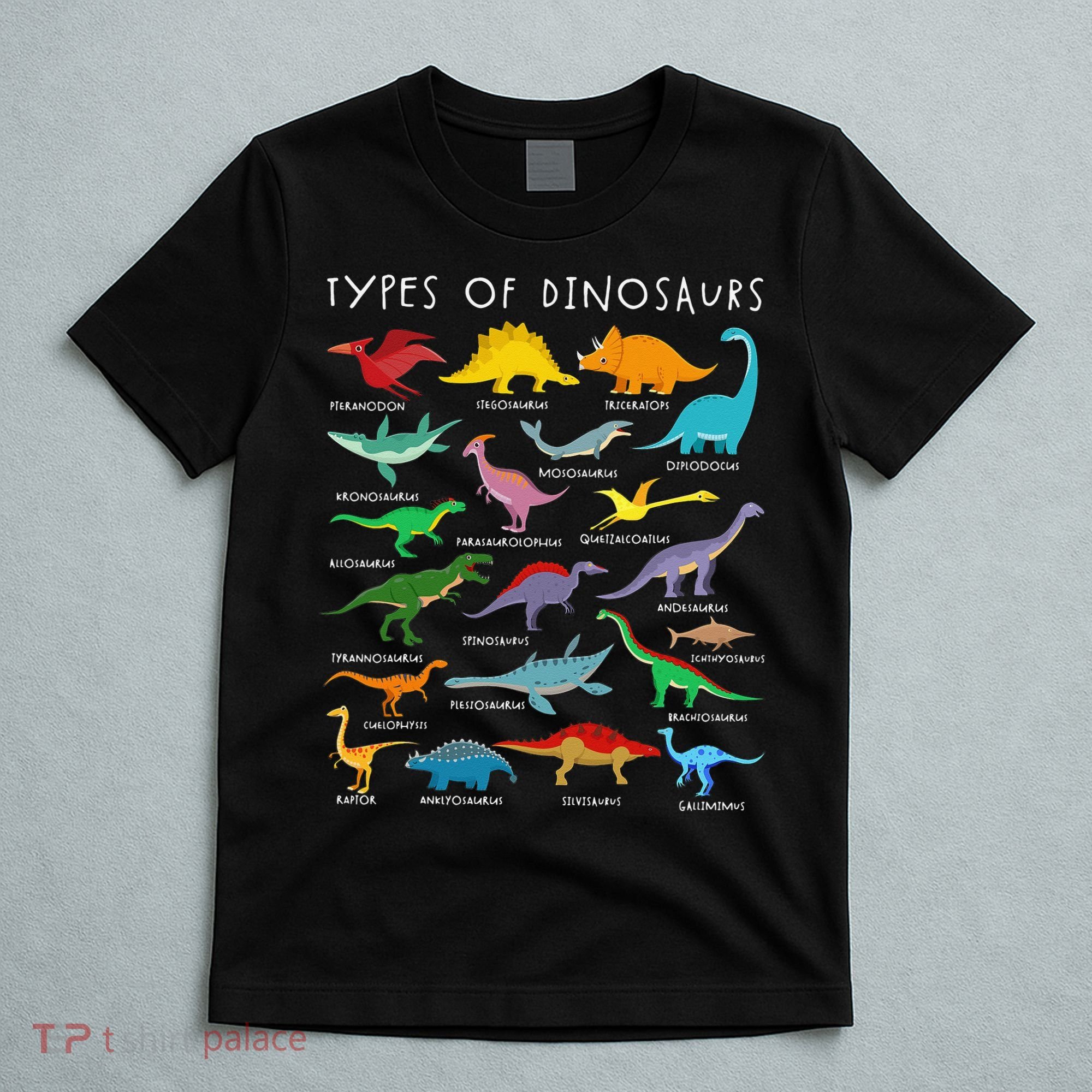 Types Of Dinosaurs Alphabet A-Z ABC Dino Identification T-Shirt