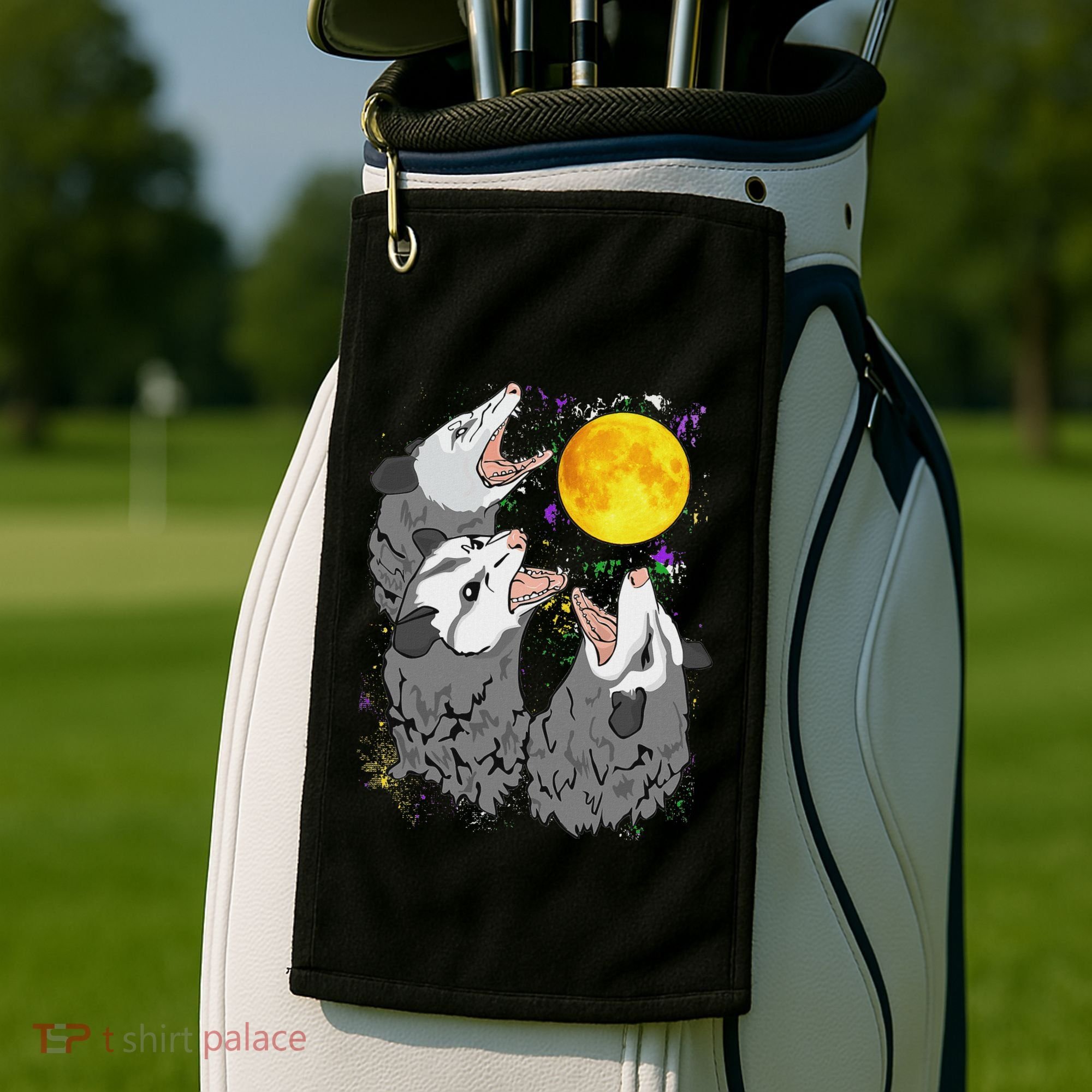 Three Opossum Dead Moon Possum Gifts Costumes Golf Towel