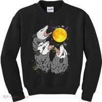 Three Opossum Dead Moon Possum Gifts Costumes Kids Sweatshirt thumb 0