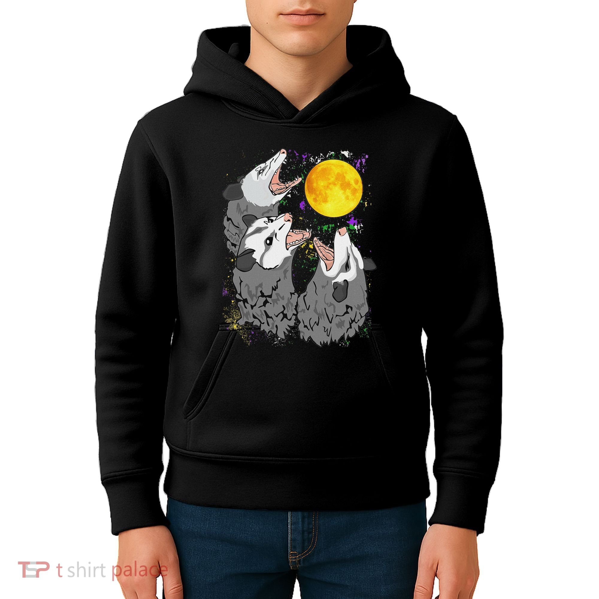Three Opossum Dead Moon Possum Gifts Costumes Kids Hoodie
