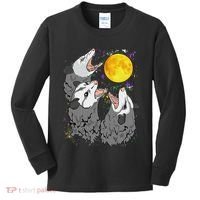 Three Opossum Dead Moon Possum Gifts Costumes Kids Long Sleeve Shirt thumb 0