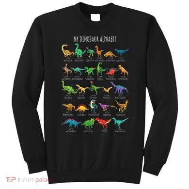 Types Of Dinosaurs Alphabet Az Abc Dino Identification Sweatshirt