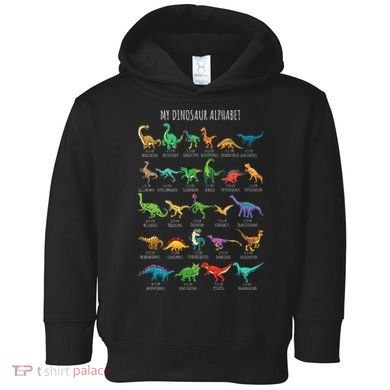 Types Of Dinosaurs Alphabet Az Abc Dino Identification Toddler Hoodie
