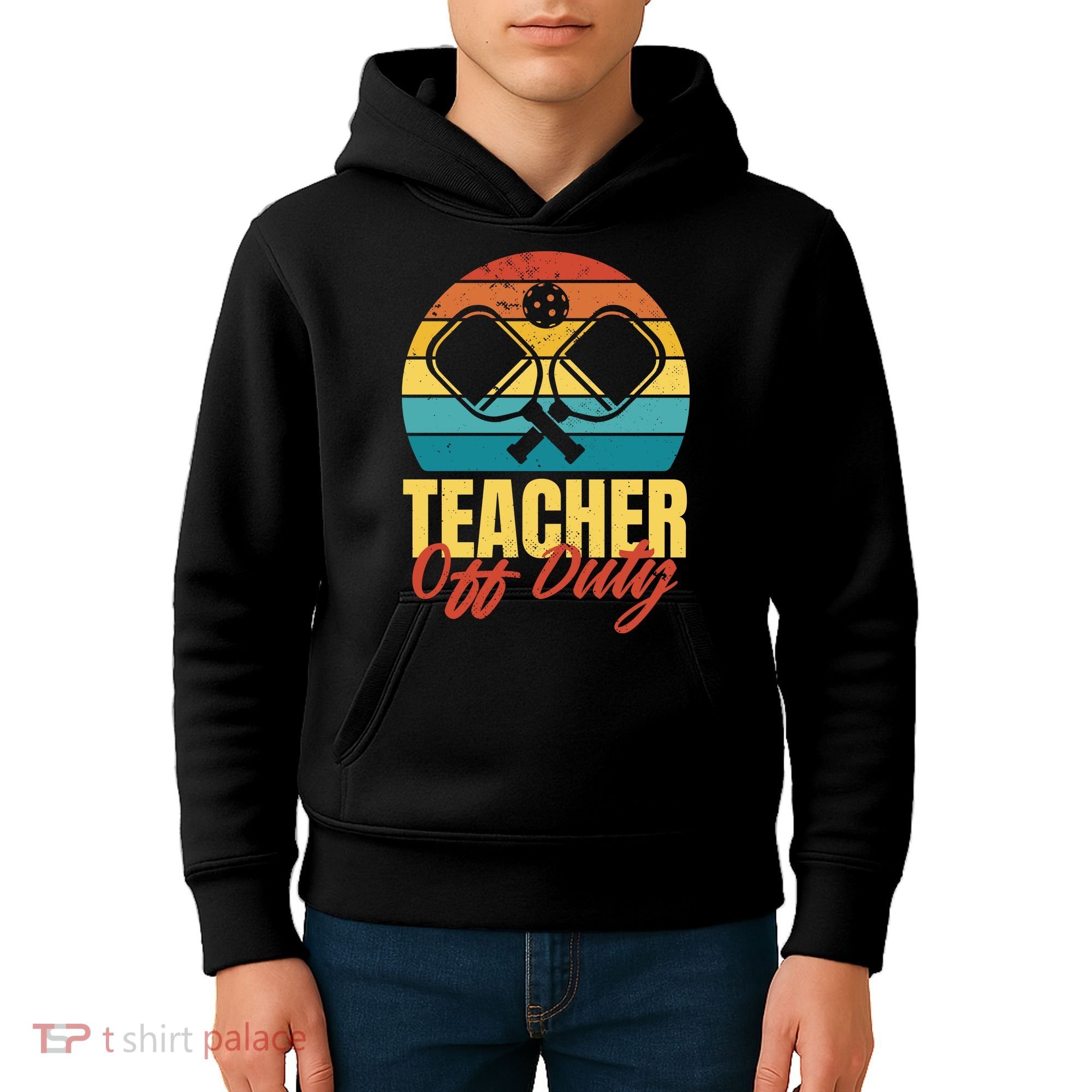Teacher Off Duty Pickleball Kids Hoodie