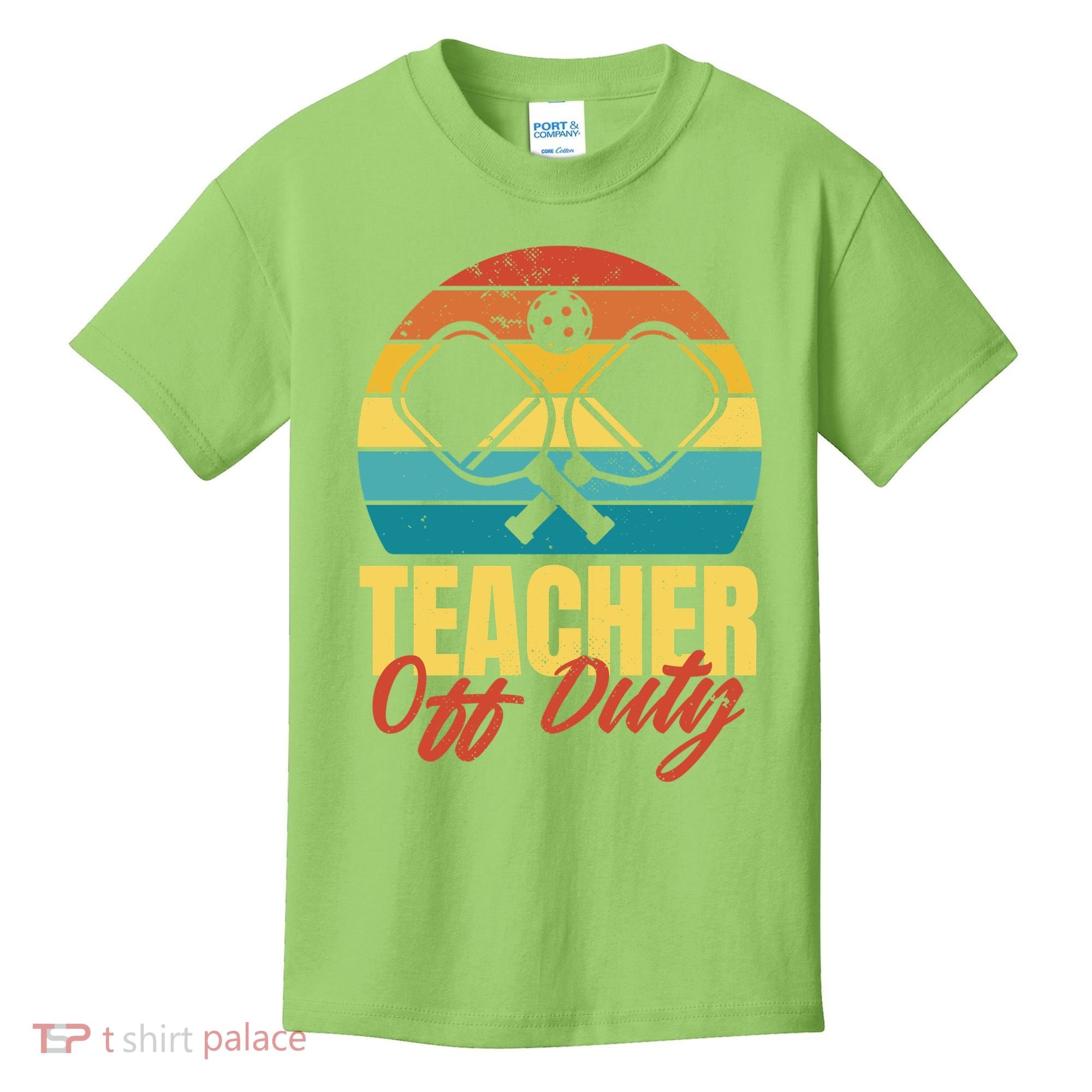 Teacher Off Duty Pickleball Kids T-Shirt