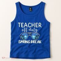 Teacher Off Duty Sunglasses Last Day Vacay Mode Spring Break Cute Gift Tank Top thumb 2