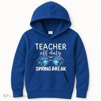 Teacher Off Duty Sunglasses Last Day Vacay Mode Spring Break Cute Gift Kids Hoodie thumb 0