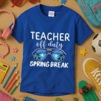 Teacher Off Duty Sunglasses Last Day Vacay Mode Spring Break Cute Gift Kids T-Shirt thumb 3
