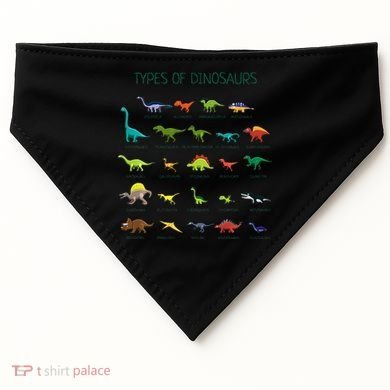 Types Of Dinosaurs Dino Identification USA-Made Doggie Bandana