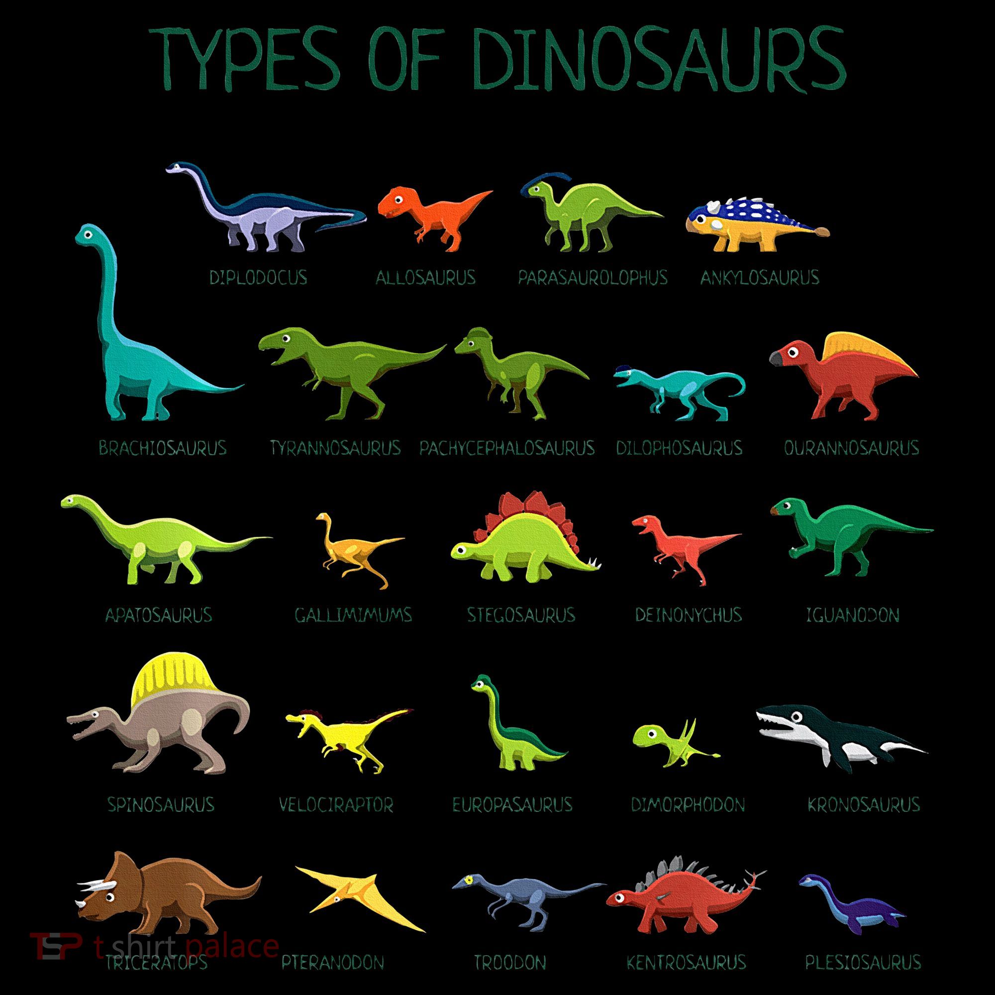 Types Of Dinosaurs Dino Identification T-Shirt