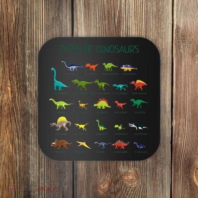 Types Of Dinosaurs Dino Identification Coaster
