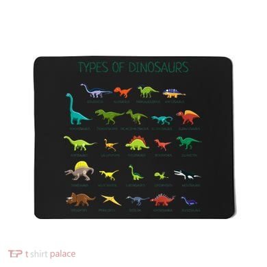 Types Of Dinosaurs Dino Identification Mousepad
