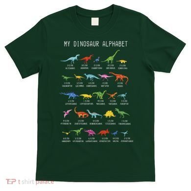 Types Of Dinosaurs Alphabet Dino Identification T-Shirt