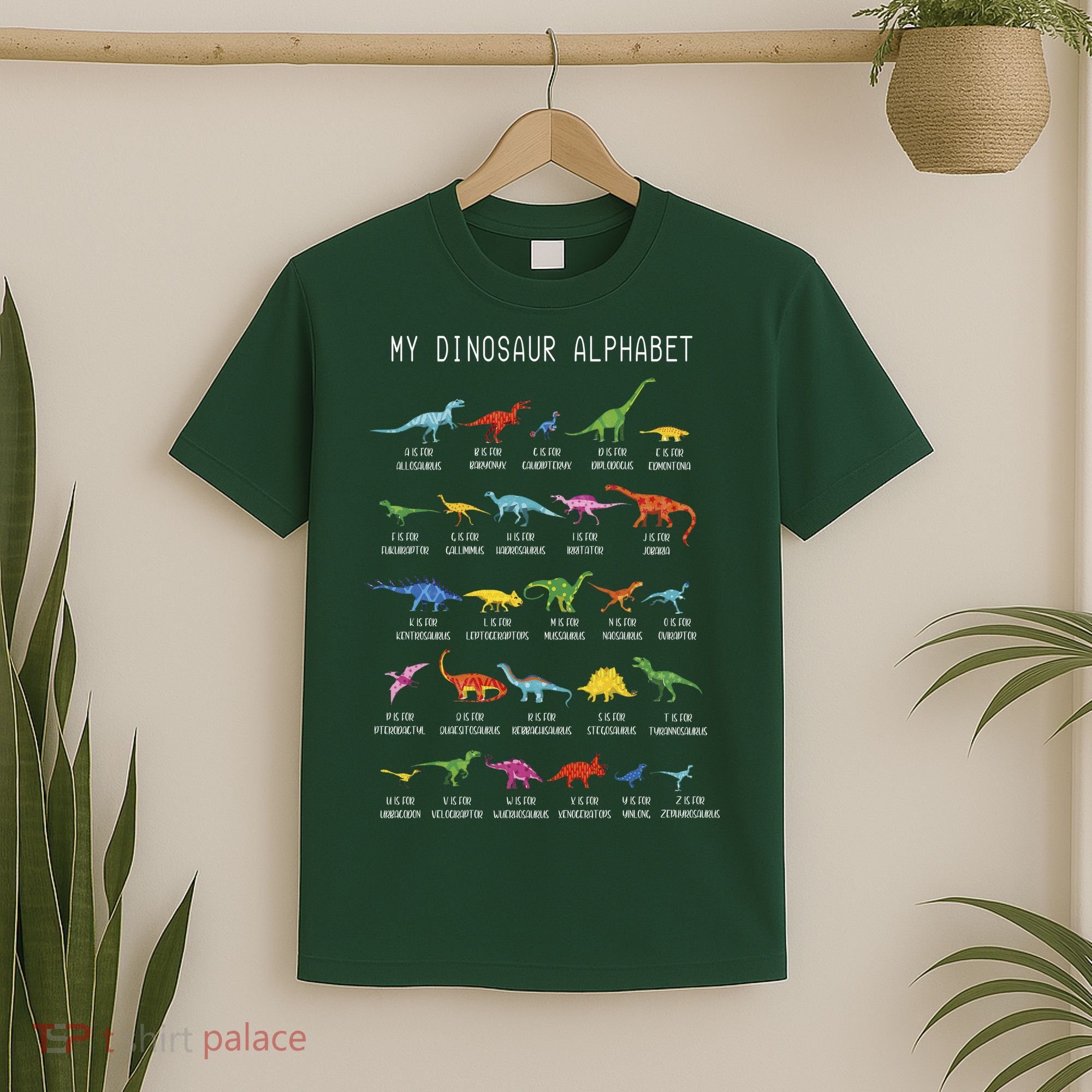 Types Of Dinosaurs Alphabet Dino Identification T-Shirt