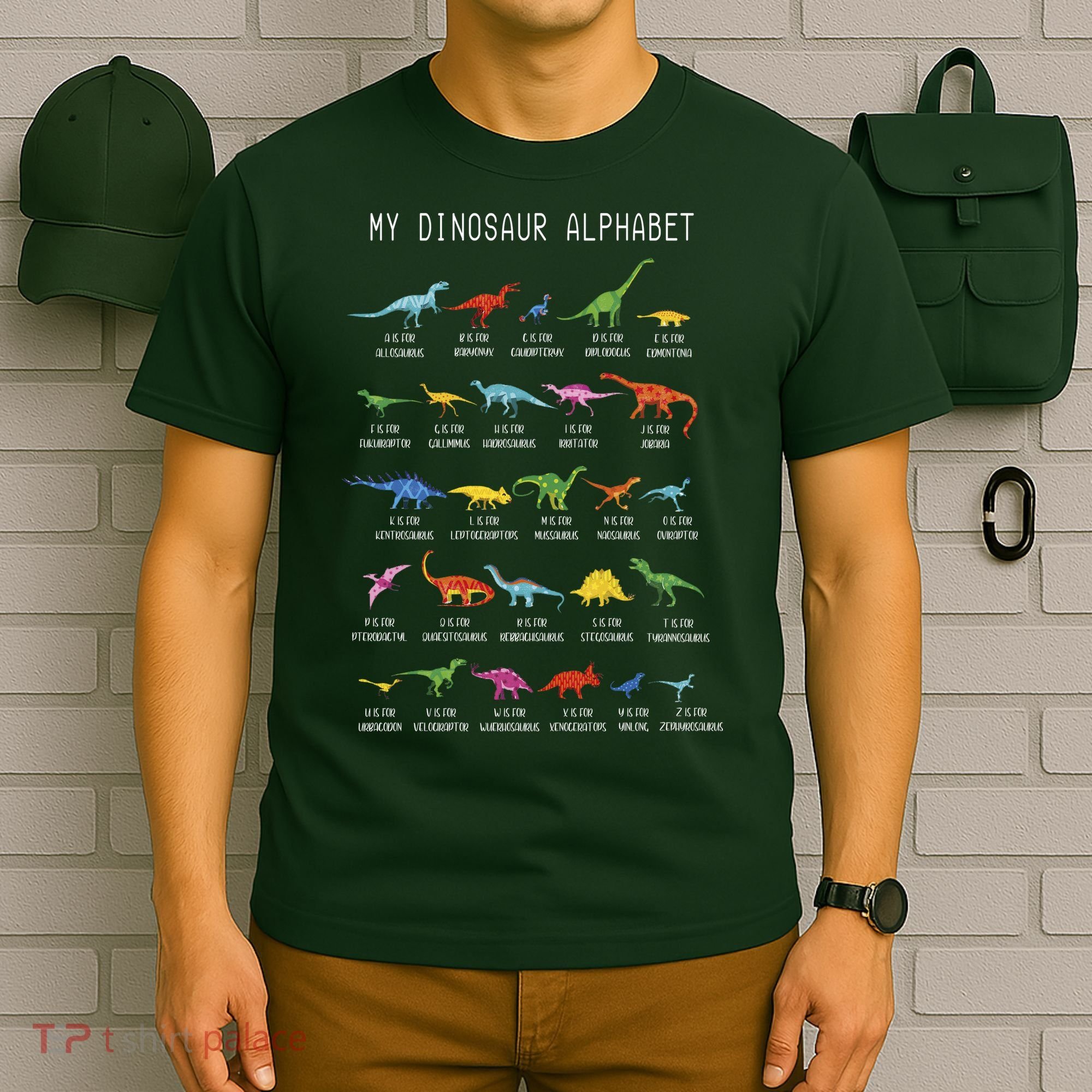 Types Of Dinosaurs Alphabet Dino Identification T-Shirt