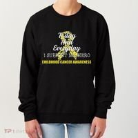 Today Everyday I Support My Hero Childhood Cancer Women's Sweatshirt thumb 0