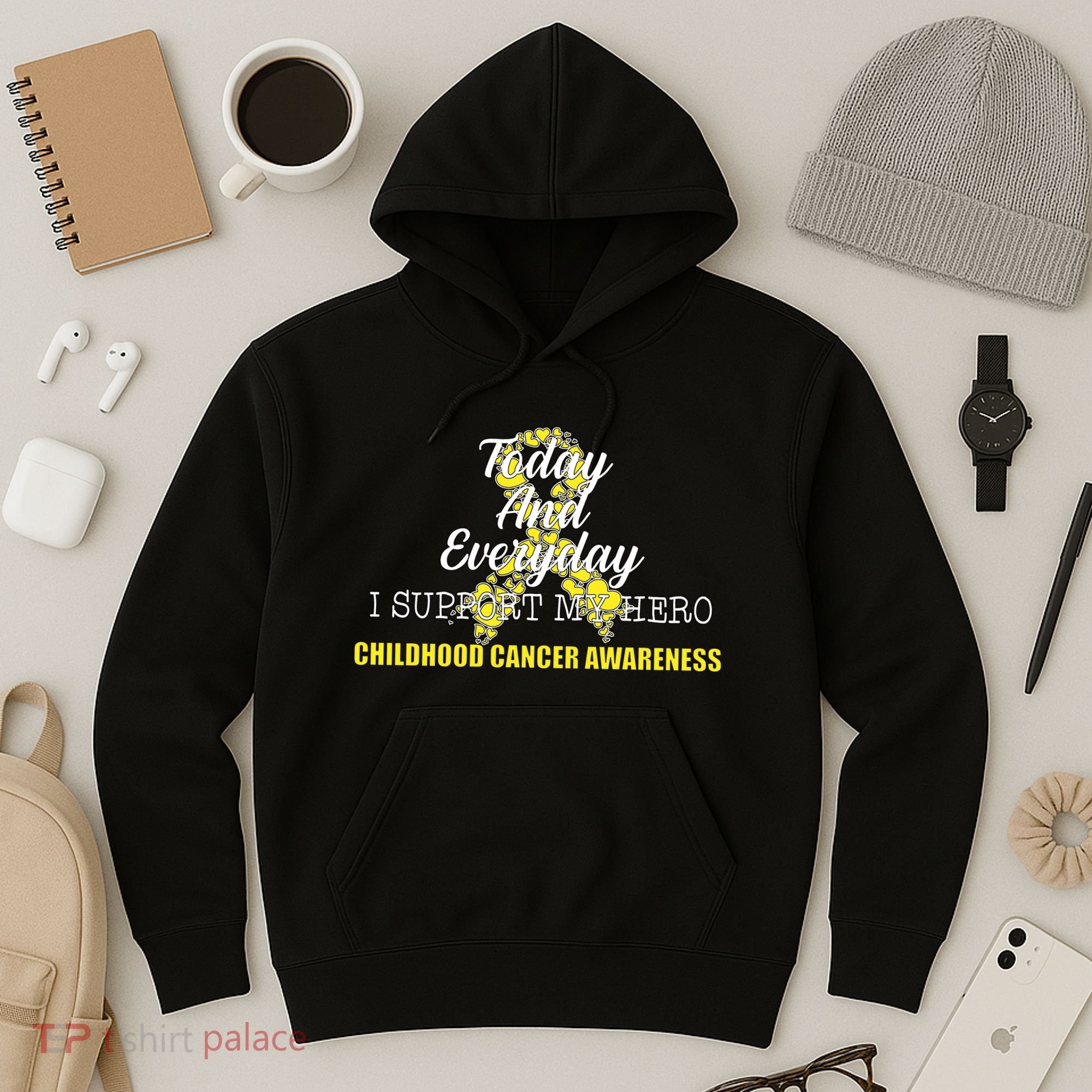 Today Everyday I Support My Hero Childhood Cancer Hoodie