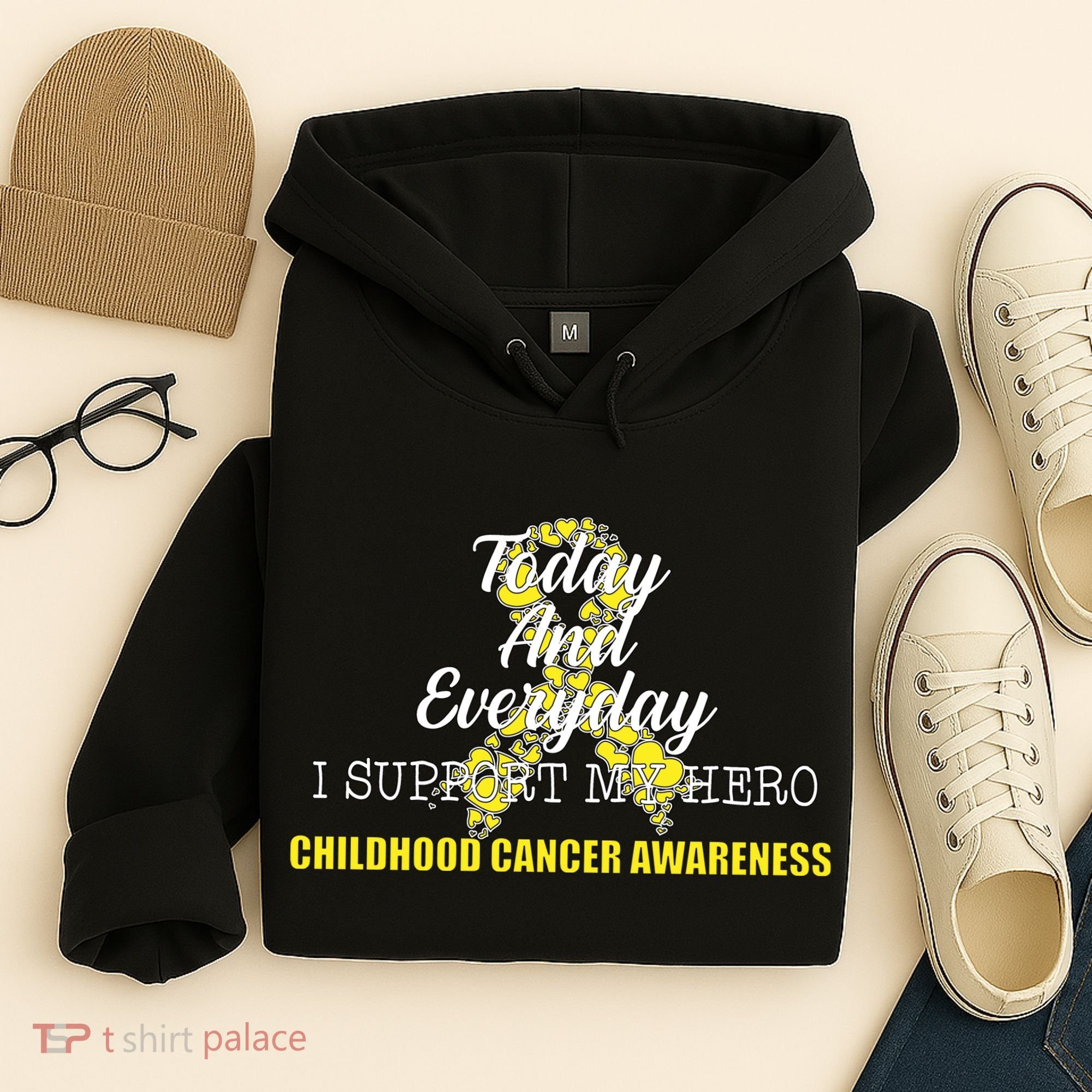 Today Everyday I Support My Hero Childhood Cancer Hoodie
