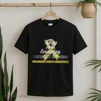 Today Everyday I Support My Hero Childhood Cancer T-Shirt thumb 2