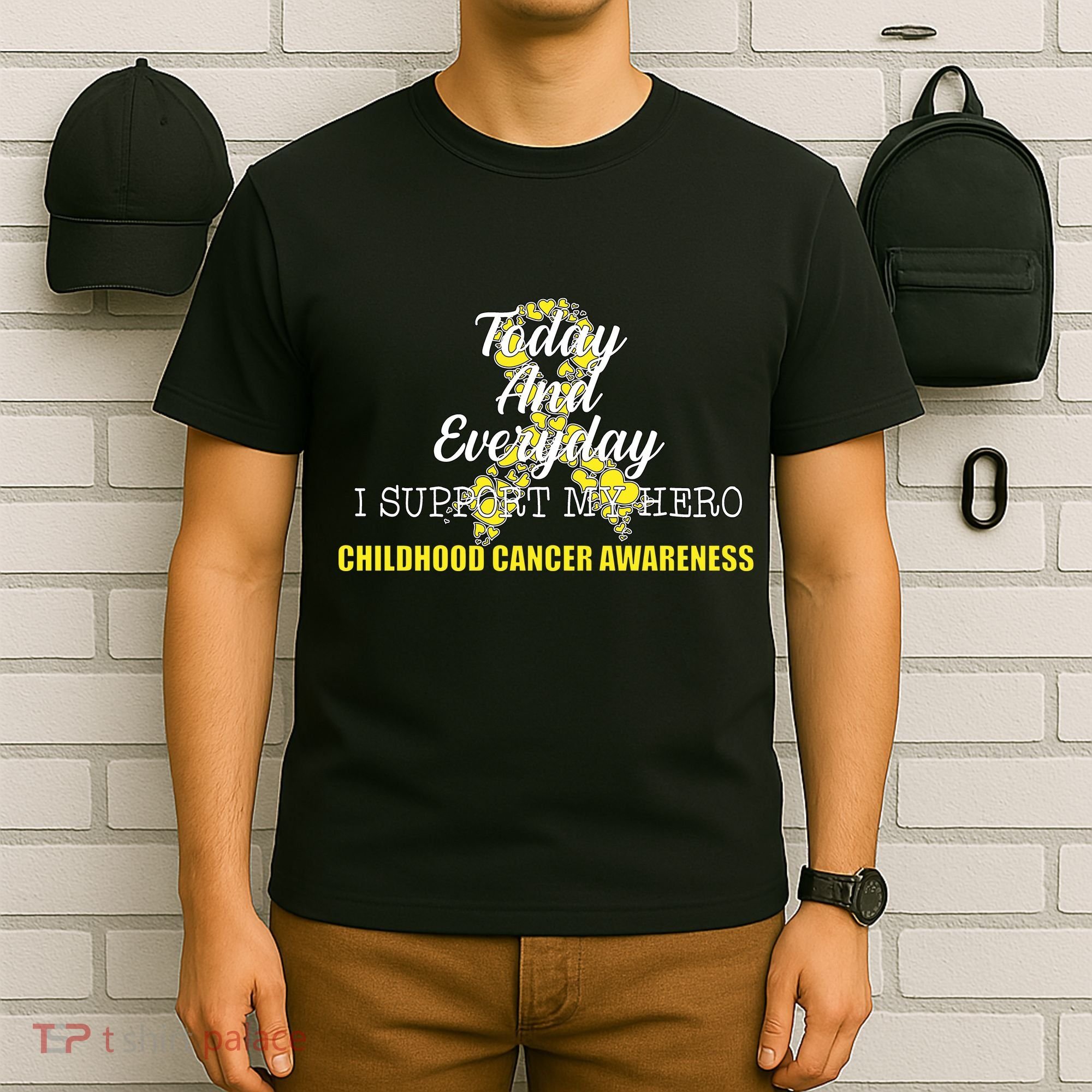Today Everyday I Support My Hero Childhood Cancer T-Shirt