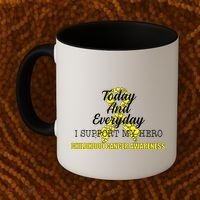 Today Everyday I Support My Hero Childhood Cancer Coffee Mug thumb 2