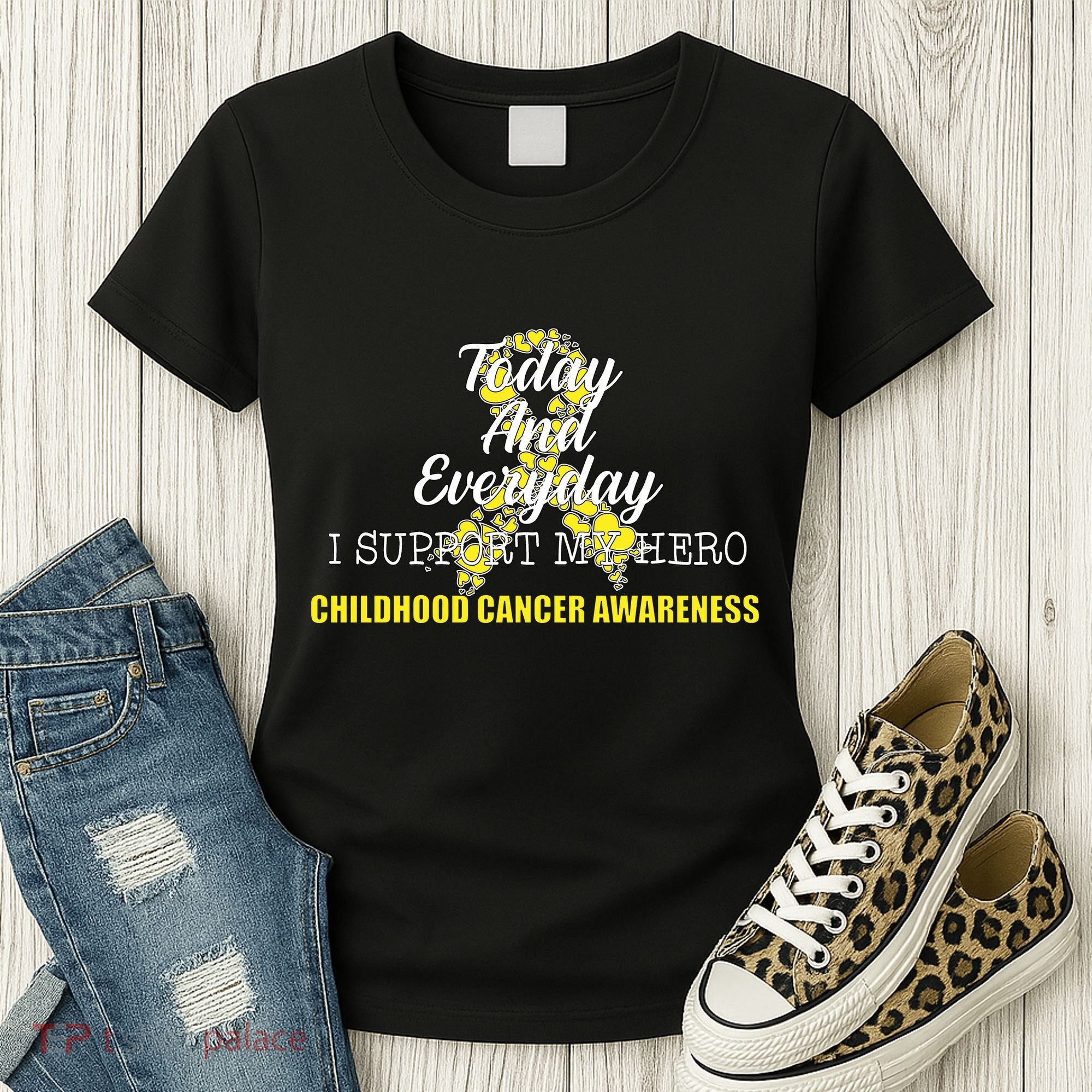 Today Everyday I Support My Hero Childhood Cancer Women's T-Shirt