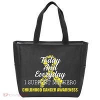 Today Everyday I Support My Hero Childhood Cancer Tote Bag thumb 0