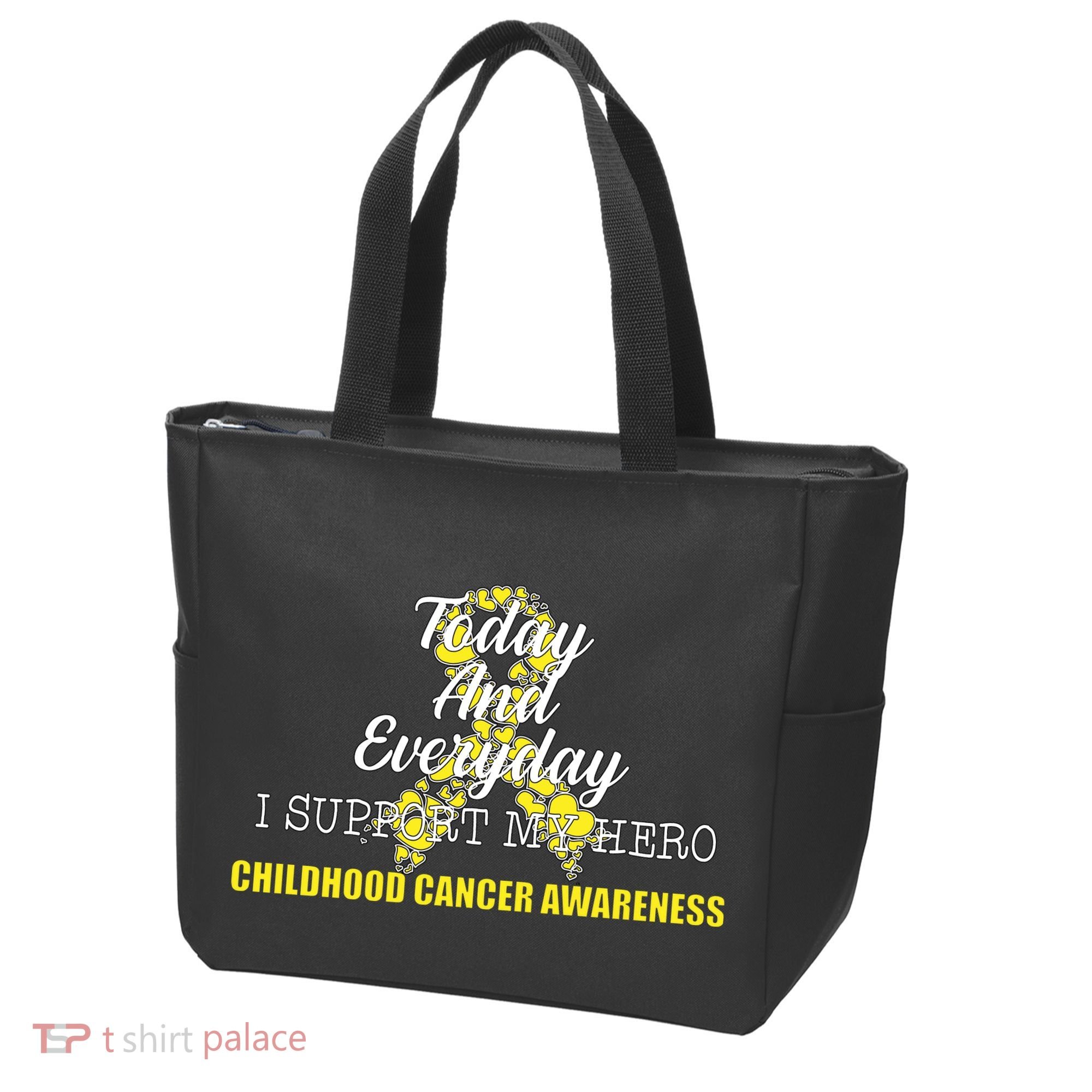 Today Everyday I Support My Hero Childhood Cancer Tote Bag