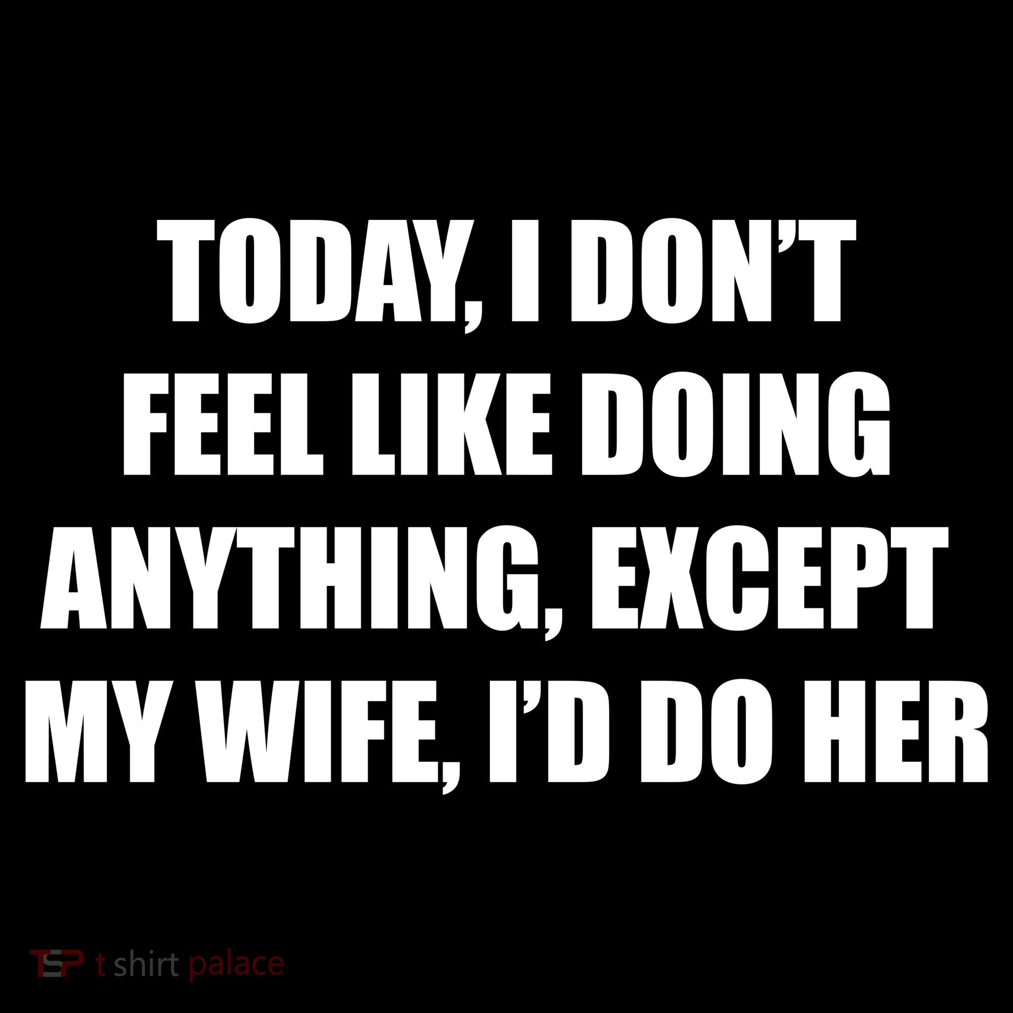 Today I Don't Feel Like Doing Anything Except My Wife I'd Do Her T-Shirt
