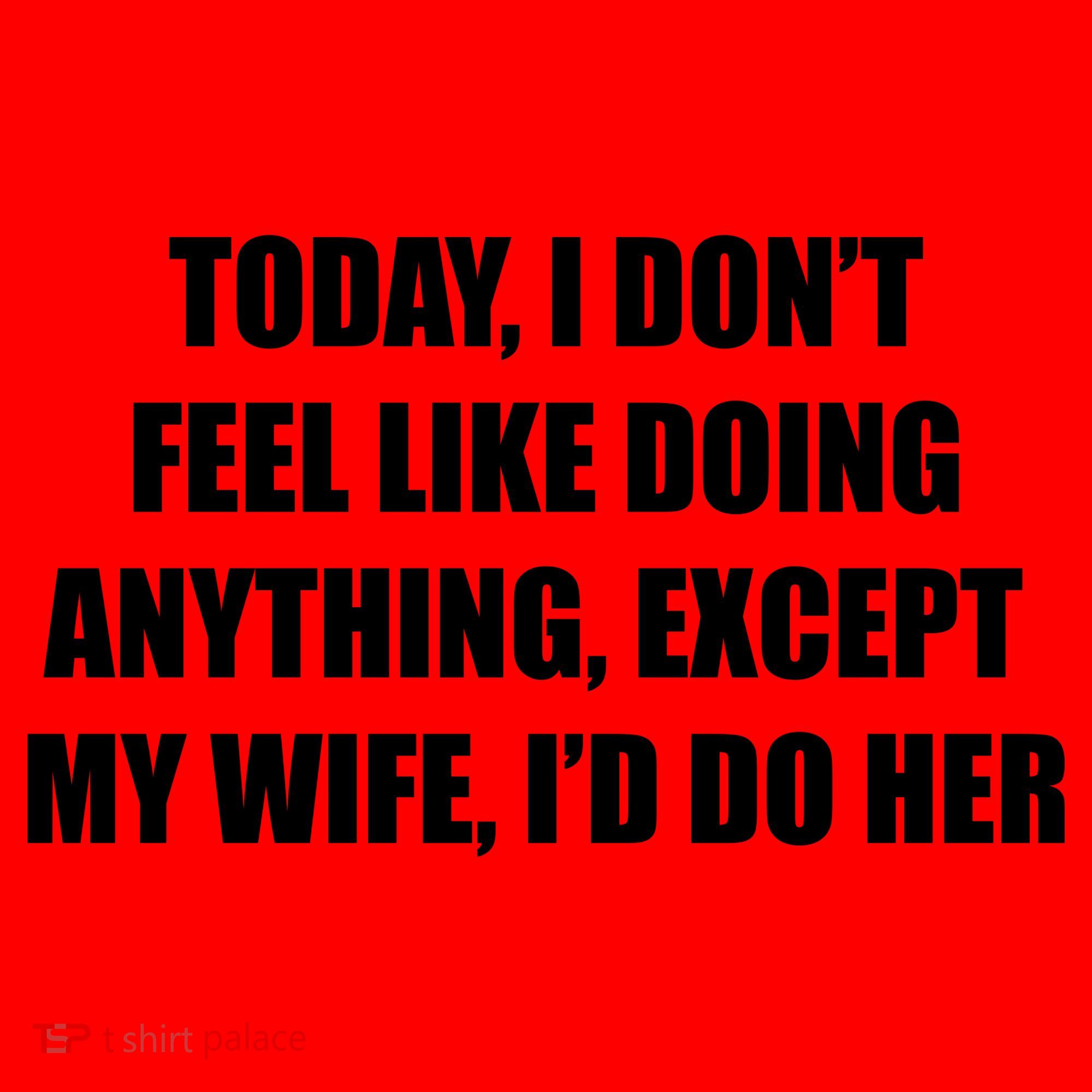 Today I Don't Feel Like Doing Anything Except My Wife I'd Do Her Santa Hat