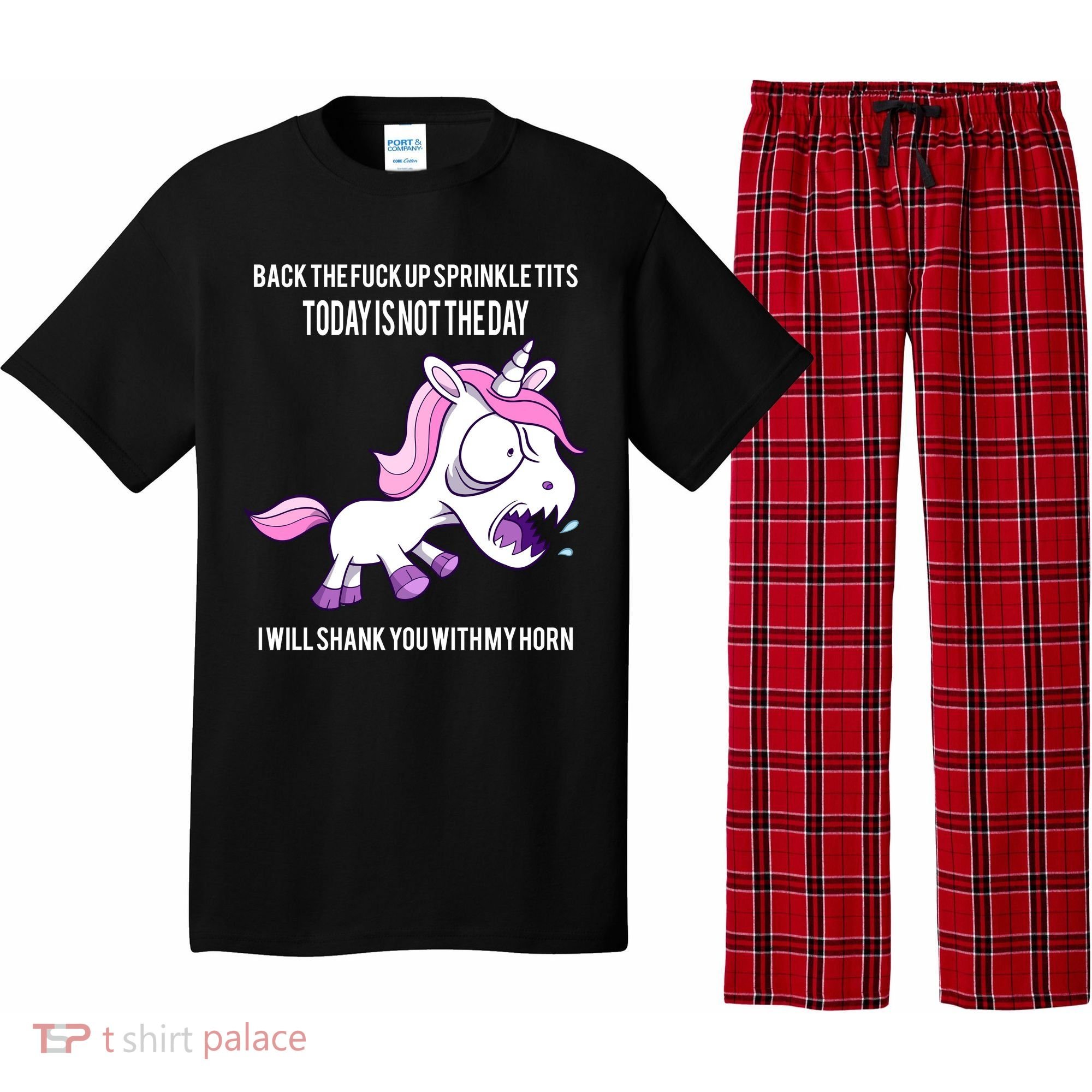 Today Is Not The Day Shank You Unicorn Horn Pajama Set