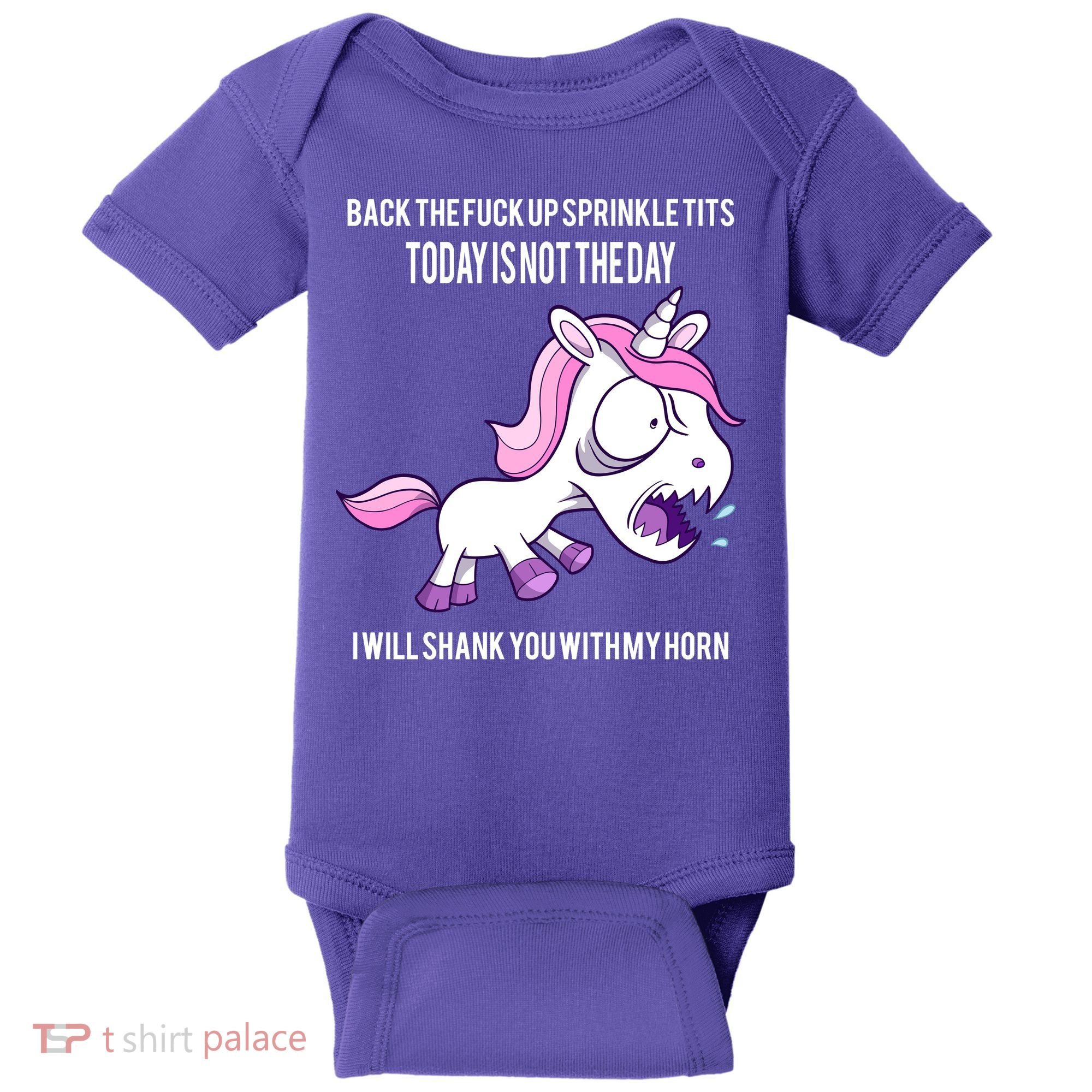 Today Is Not The Day Shank You Unicorn Horn Baby Bodysuit
