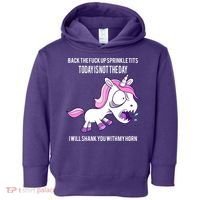Today Is Not The Day Shank You Unicorn Horn Toddler Hoodie thumb 0