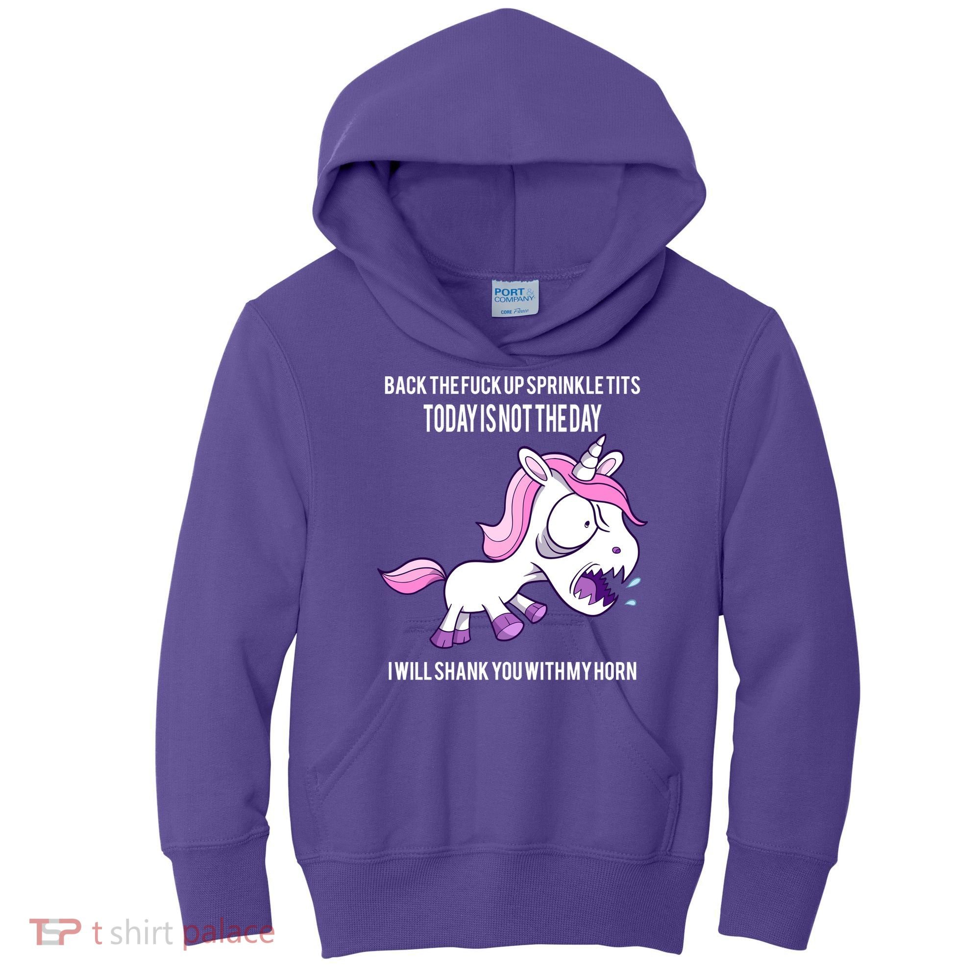 Today Is Not The Day Shank You Unicorn Horn Kids Hoodie