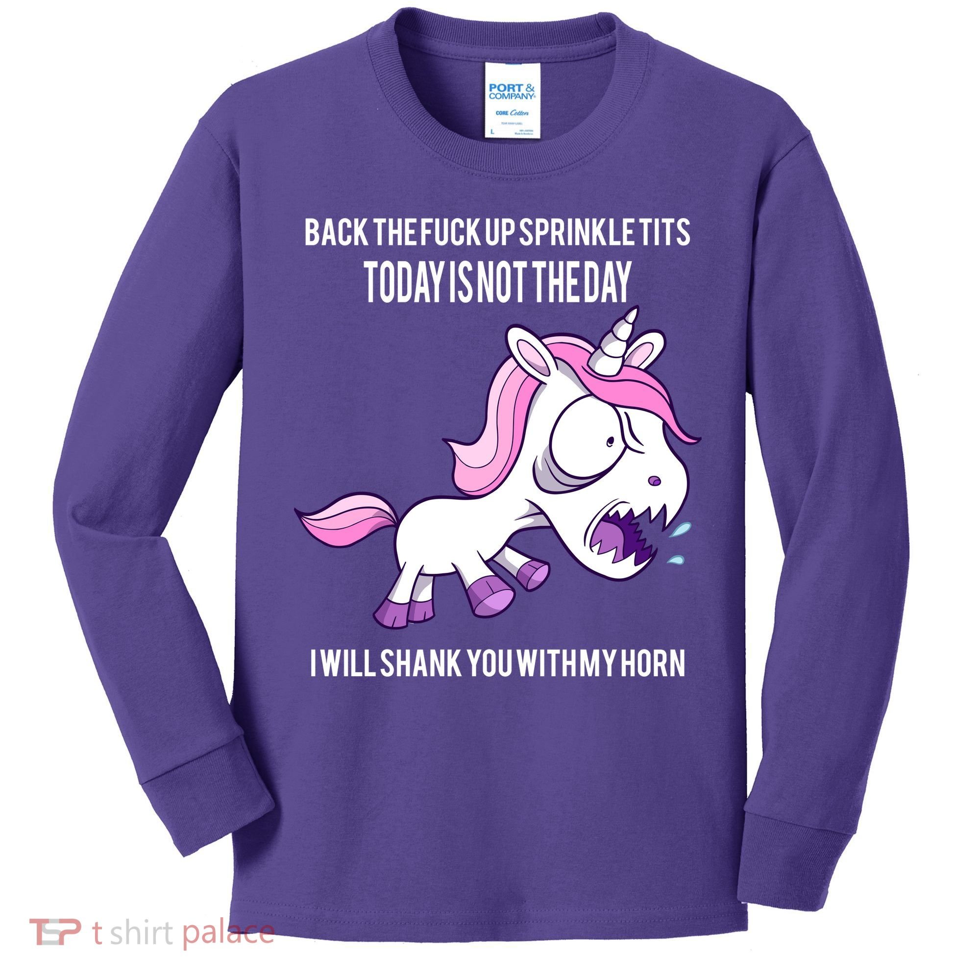 Today Is Not The Day Shank You Unicorn Horn Kids Long Sleeve Shirt