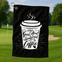 Today's Good Mood Is Sponsored By Coffee Lover Golf Towel thumb 1