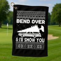 Todd Margo Couples Ugly Christmas Vacation I'll Show You Golf Towel thumb 1