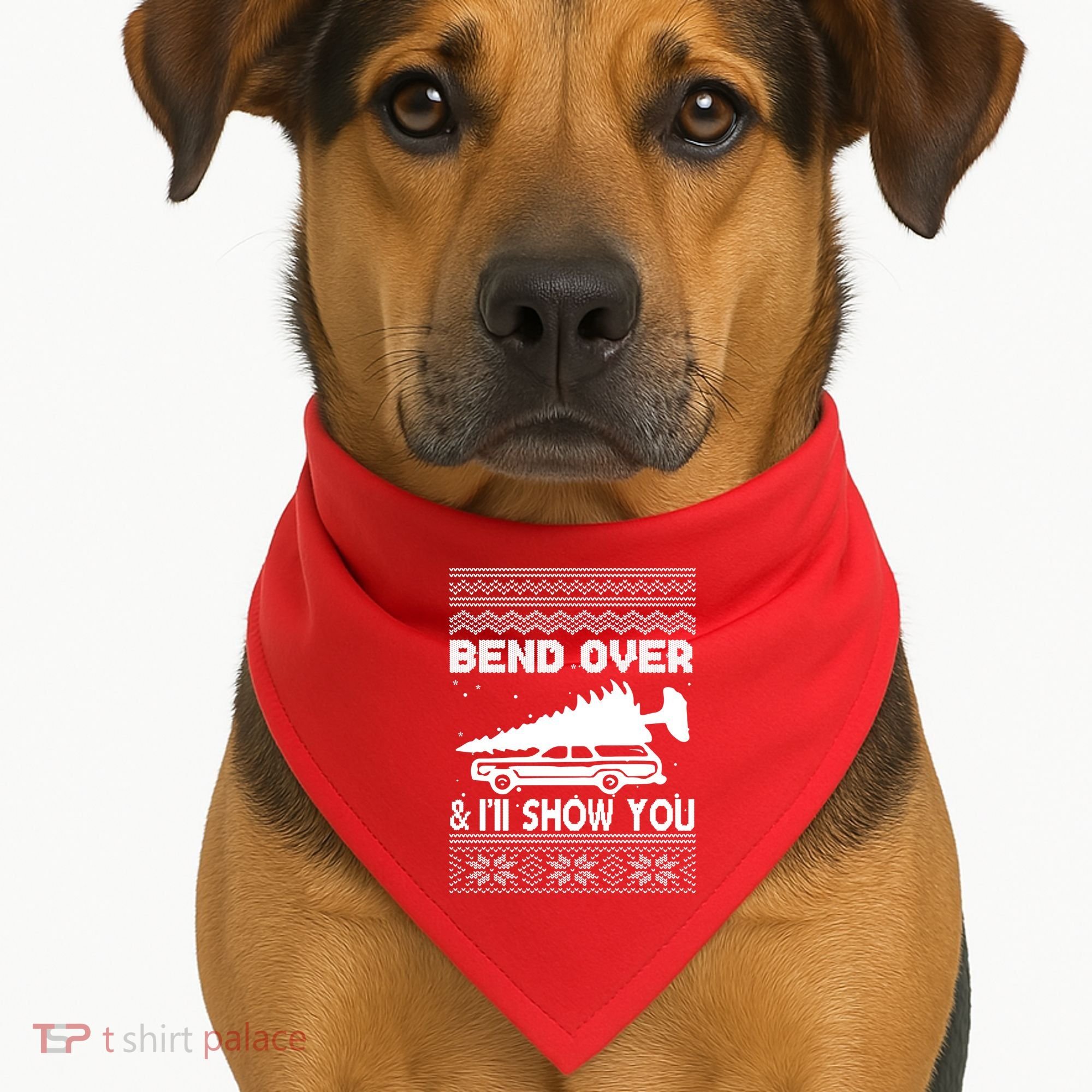 Todd Margo Couples Ugly Christmas Vacation I'll Show You USA-Made Doggie Bandana